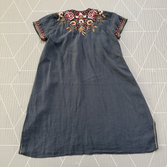 Johnny‎ Was Tunic Dress Size Small Gray With Floral Embroidery - Picture 2 of 7
